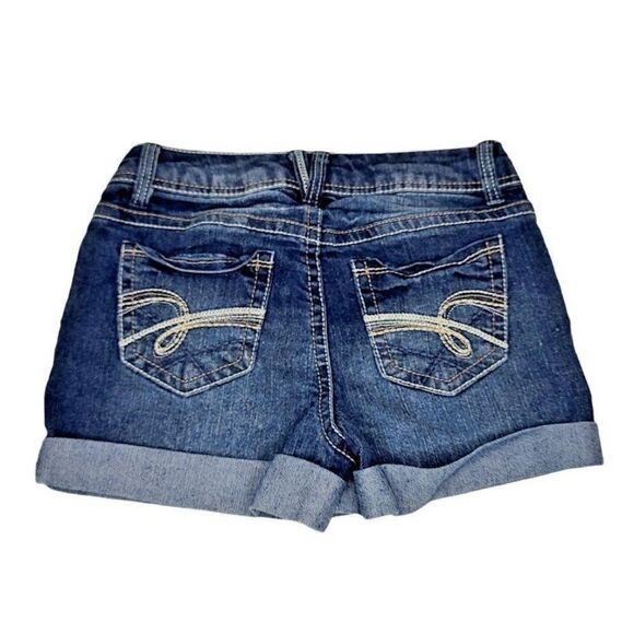 WallFlower Cuffed Denim Shorts Women's Medium Wash - Picture 2 of 8